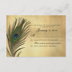 look Peacock Feather RSVP - Aangepast Kaartje