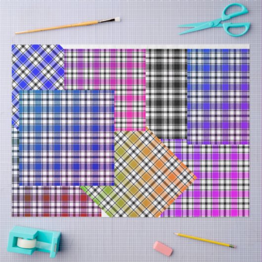  look Plaid Tissue Paper HAMbyWG Tissuepapier (Craft)