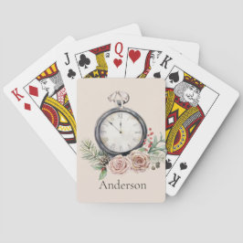  look Pocket Watch Winter Floral Pokerkaarten