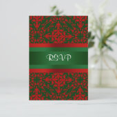  look Red en Green Damask #2 RSVP Kaartje (Staand voorkant)