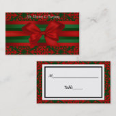 look Red & Green Damask #2 met Bow Visitekaartje (Voorkant / Achterkant)