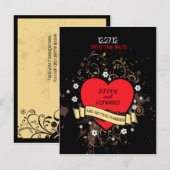 look Rock & Roll Music Thed Wedding Aankondigingskaart (Voorkant / Achterkant)