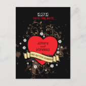  look Rock & Roll Music Thed Wedding Aankondigingskaart (Voorkant)