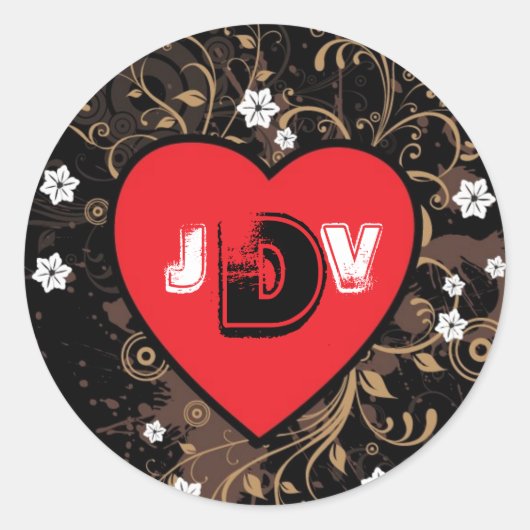  look Rock & Roll Music Thed Wedding Ronde Sticker (Voorkant)