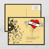  look Rock & Roll Music Thed Wedding Uitnodiging Briefkaart (Voorkant / Achterkant)