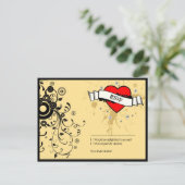  look Rock & Roll Music Thed Wedding Uitnodiging Briefkaart (Staand voorkant)