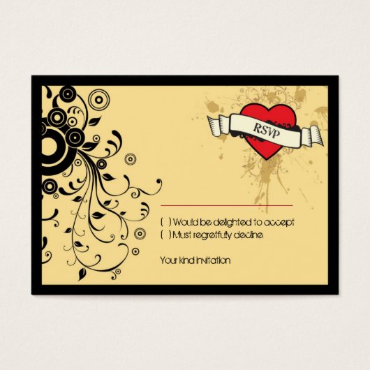  look Rock & Roll Music Thed Wedding Visitekaartjes (Voorkant)