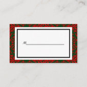  look rood & groen Damask #2 Bow Place Card Plaatskaartje (Achterkant)