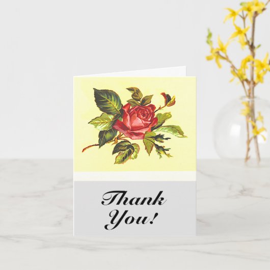  look Roos Flower, "Dank je!" Kaart (Gele Bloem)