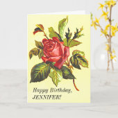  look Roos Flower, Happy Birthday Kaart (Gele Bloem)