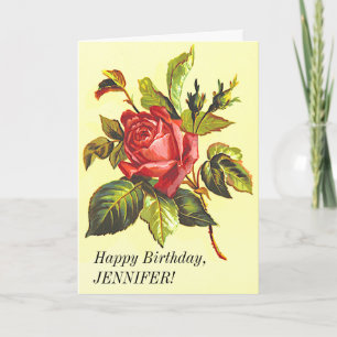  look Roos Flower, Happy Birthday Kaart