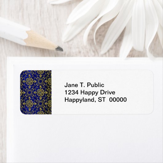  look Royal Blue & Gold Damask #2 Etiket (Insitu)