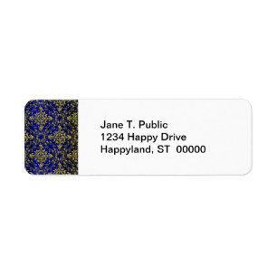  look Royal Blue & Gold Damask #2 Etiket