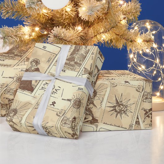  look Sepia Tarot Kaarten Cadeaupapier (Feestdagen)