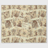  look Sepia Tarot Kaarten Cadeaupapier (Vlak)