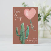 Look Sharp Cactus Pink Classroom Valentijn Foto Kaart (Staand voorkant)