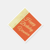  look Sinaasappel en goud personaliseren Verjaarda Servet (Hoek)