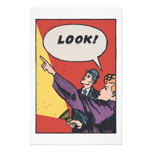 LOOK! The Thing in the Sky • Golden Era Comic Art Foto Afdruk (Voorkant)