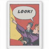 LOOK! The Thing in the Sky • Golden Era Comic Art Sticker (Voorkant)