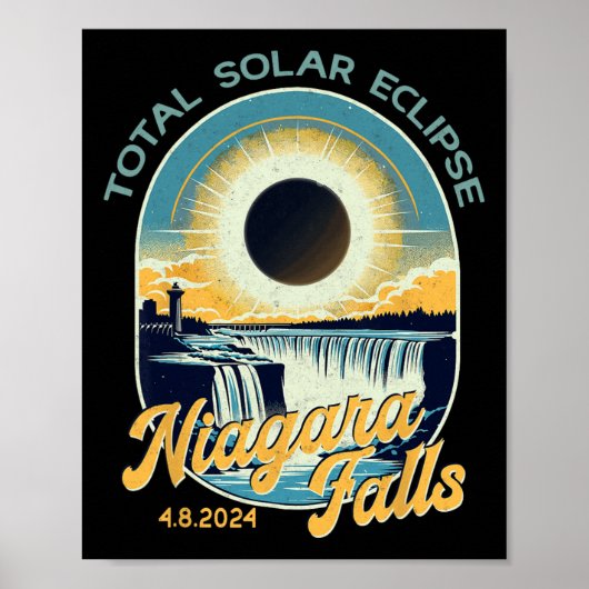  look totale zonsverduistering Niagara Herfsten Poster (Voorkant)