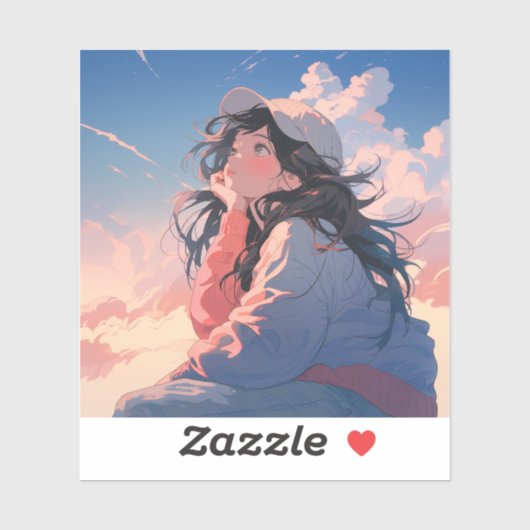 Look up the sky | 東京娘 GenerartiveAI シール Sticker (Vel)