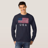 look US Flag (witte tekst) lange mouw T-shirt (Voorkant volledig)