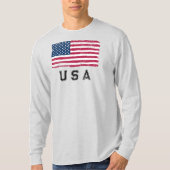  look US Flag (zwarte tekst) lange mouw T-shirt (Voorkant)