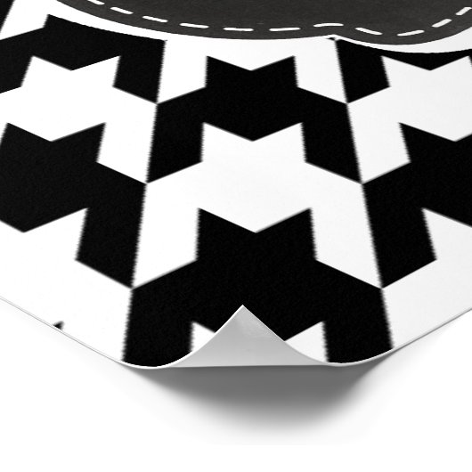 look voor het alkbord; zwart-witgeluid poster (Hoek)