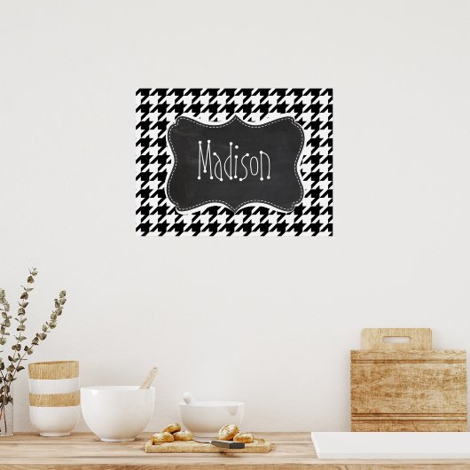  look voor het alkbord; zwart-witgeluid poster (Keuken)