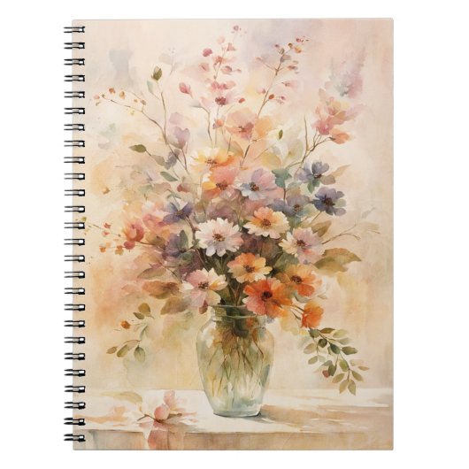  look waterverf in glazen vaas notitieboek (Voorkant)