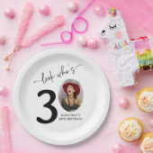 Look Who's 30! Modern Photo 30th Birthday Papieren Bordje (Feest)