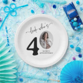 Look Who's 40! Modern Photo 40th Birthday Papieren Bordje (Feest)