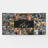 Look Who's 50 Happy Birthday Photo Collage Party  Spandoek (Horizontaal)