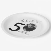 Look Who's 50! Modern Photo 50th Birthday Papieren Bordje (Gekanteld)