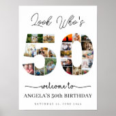look who's 50 years old birthday photo collage poster (Voorkant)