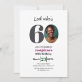 Look who's 60! Birthday Party Photo Kaart (Voorkant)