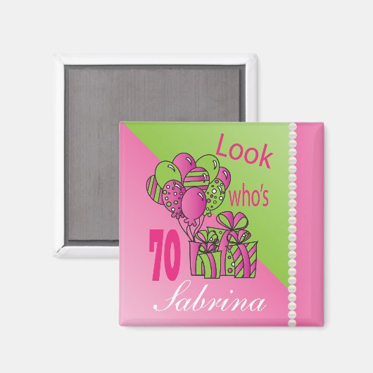 Look Who's 70 | 70th Birthday | Personalize Magneet (Voorkant / Achterkant)
