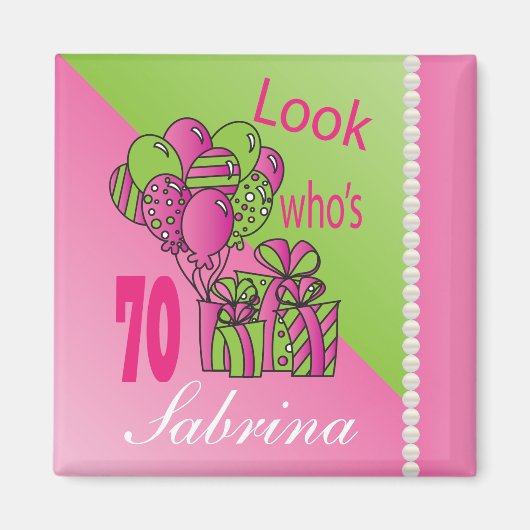 Look Who's 70 | 70th Birthday | Personalize Magneet (Voorkant)