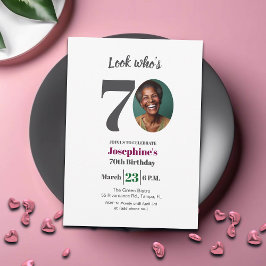 Look who's 70! Birthday Party Photo Kaart