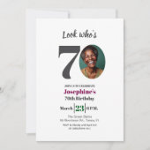Look who's 70! Birthday Party Photo Kaart (Voorkant)