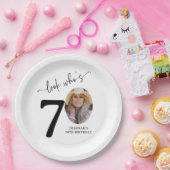 Look Who's 70! Modern Photo 70th Birthday Papieren Bordje (Feest)