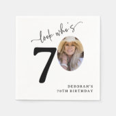 Look Who's 70! Modern Photo 70th Birthday Servet (Voorkant)
