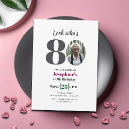 Look who's 80! Birthday Party Photo Kaart