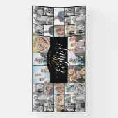 Look Who's 80 Happy Birthday Photo Collage Party  Spandoek (Verticaal)