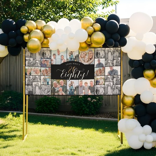 Look Who's 80 Happy Birthday Photo Collage Party  Spandoek