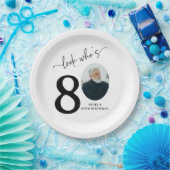 Look Who's 80! Modern Photo 80th Birthday Papieren Bordje (Feest)