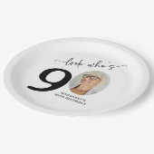 Look Who's 90! Modern Photo 90th Birthday Papieren Bordje (Gekanteld)