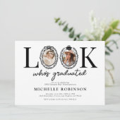 Look Whos Graduated Photo Graduation Party Kaart (Staand voorkant)