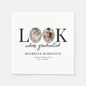 Look Who's Graduated Photo Graduation Party Servet (Voorkant)