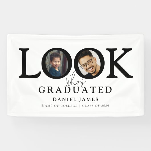 Look Who's Graduated Photo Graduation Party Spandoek (Horizontaal)